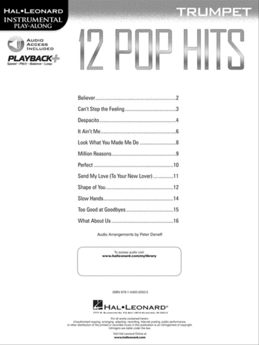 12 Pop Hits 12 Pop Hits Trumpet Solo scores gallery preview page 2