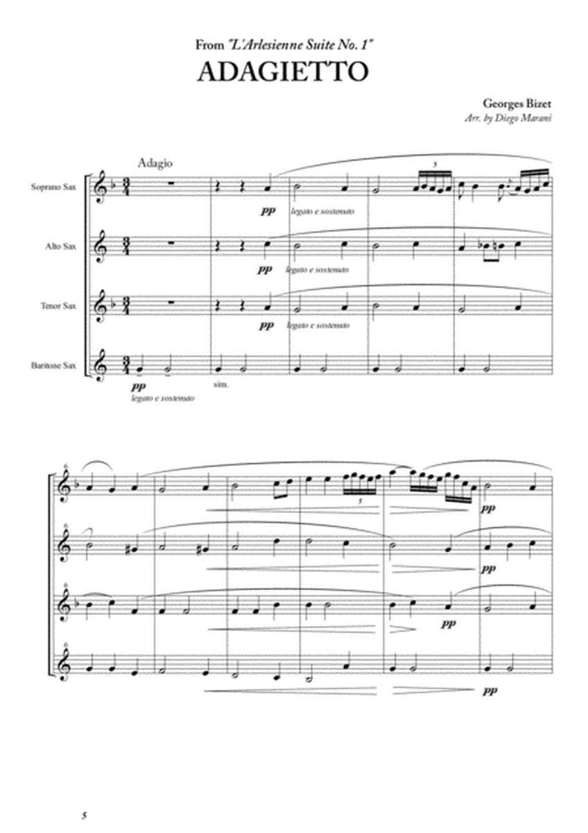 Adagietto from "L'Arlesienne Suite No. 1" for Saxophone Quartet image number null