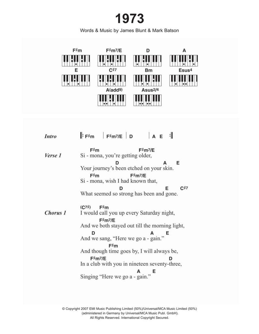 1973 Piano scores gallery preview page 1