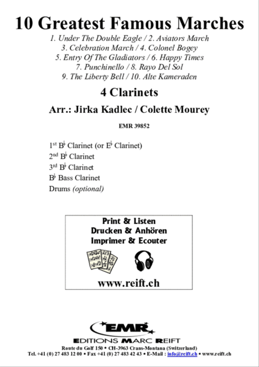 10 Greatest Famous Marches Clarinet Quartet scores gallery preview page 2