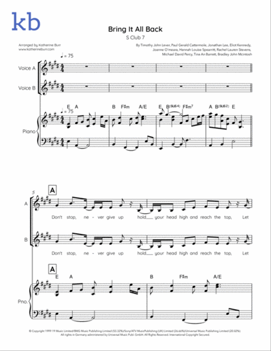 Bring It All Back 2-Part scores gallery preview page 3