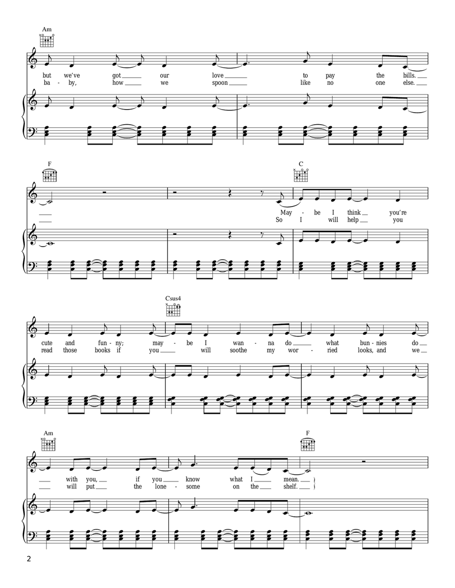 You And I You And I Piano, Vocal, Guitar scores gallery preview page 2