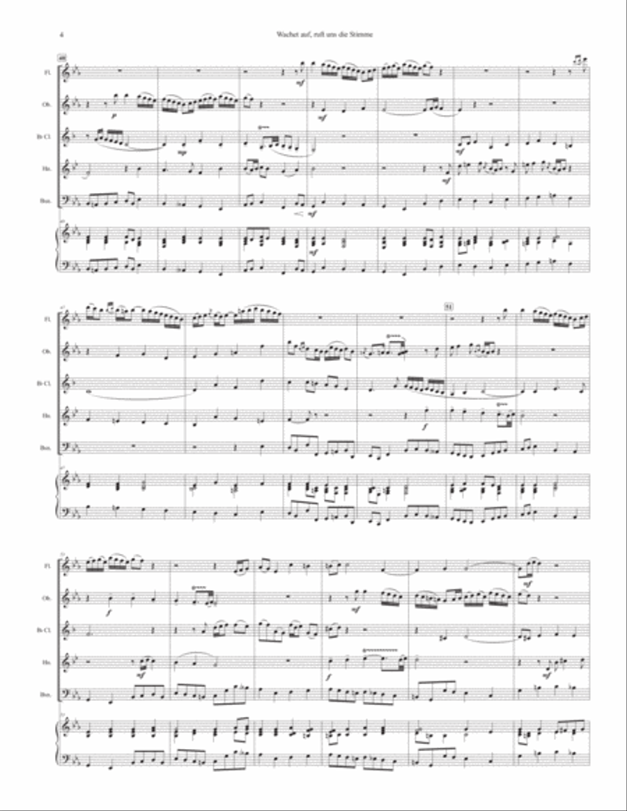Sleepers Awake (Wachet Auf) for Woodwind Quintet Woodwind Quintet scores gallery preview page 4