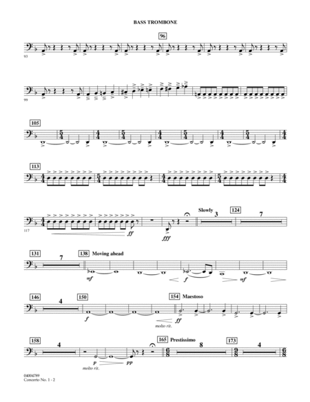 Concerto No. 1 (for Wind Orchestra) - Bass Trombone