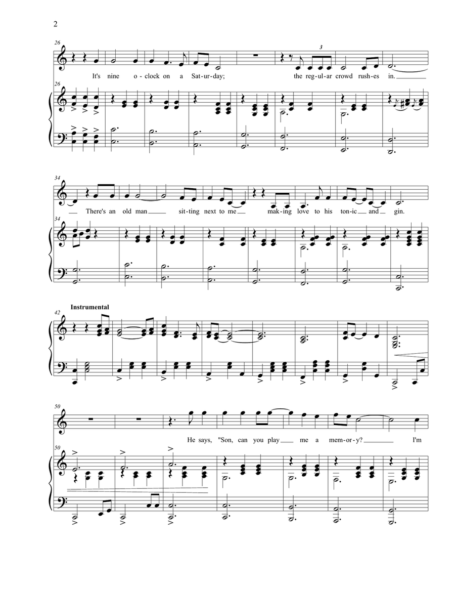 Piano Man Piano, Vocal scores gallery preview page 2