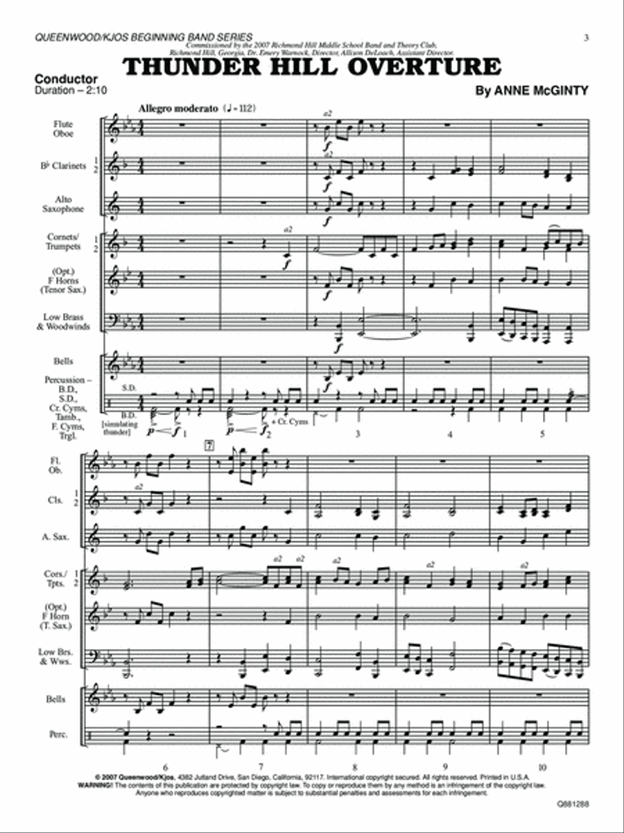 Thunder Hill Overture - Score Concert Band scores gallery preview page 2