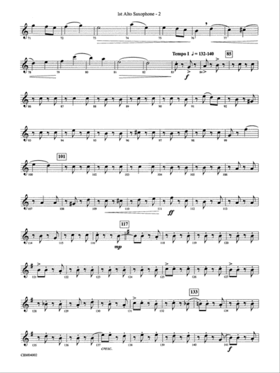 The Dam Busters Concert March: E-flat Alto Saxophone Concert Band scores gallery preview page 2