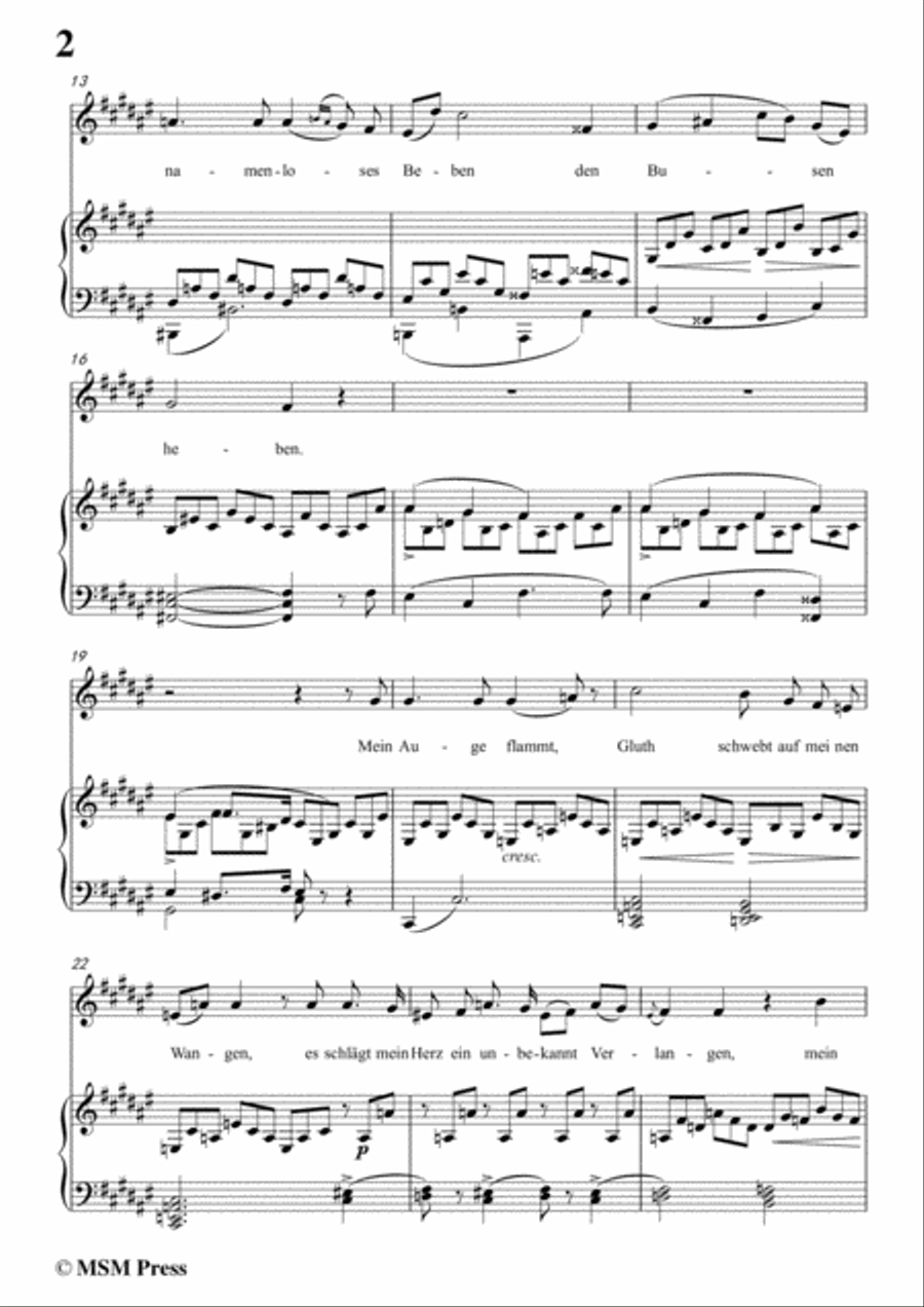 Schubert-Heimliches Lieben,Op.106 No.1,in F sharp Major,for Voice&Piano Voice scores gallery preview page 4