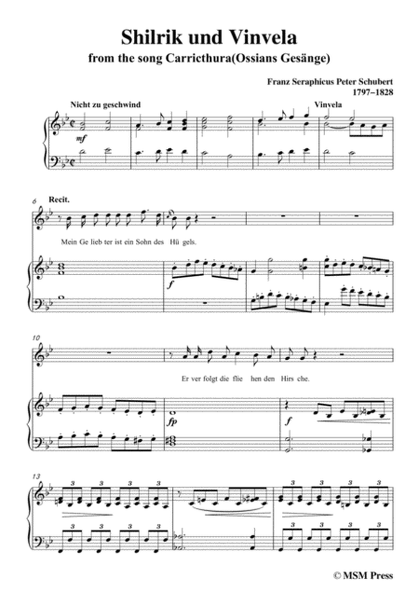 Schubert-Shilrik und Vinvela,in B flat Major,for Voice&Piano image number null