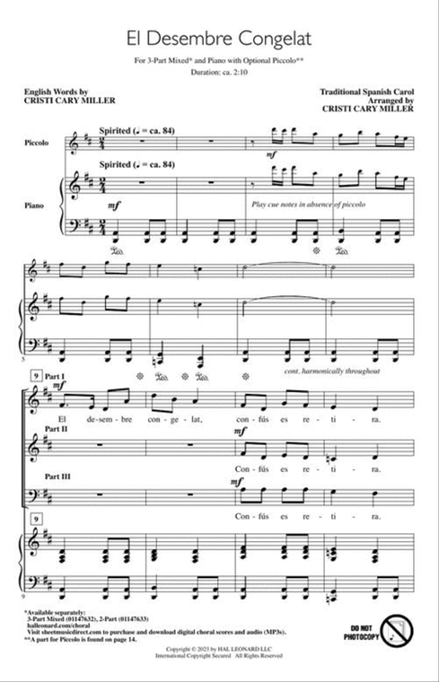 El Desembre Congelat 3-Part scores gallery preview page 3