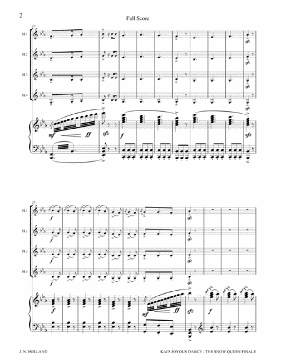 Kai's Joyous Dance: From the The Snow Queen Ballet, Arranged for 4 Horns (or Less) and Piano Brass Ensemble scores gallery preview page 6