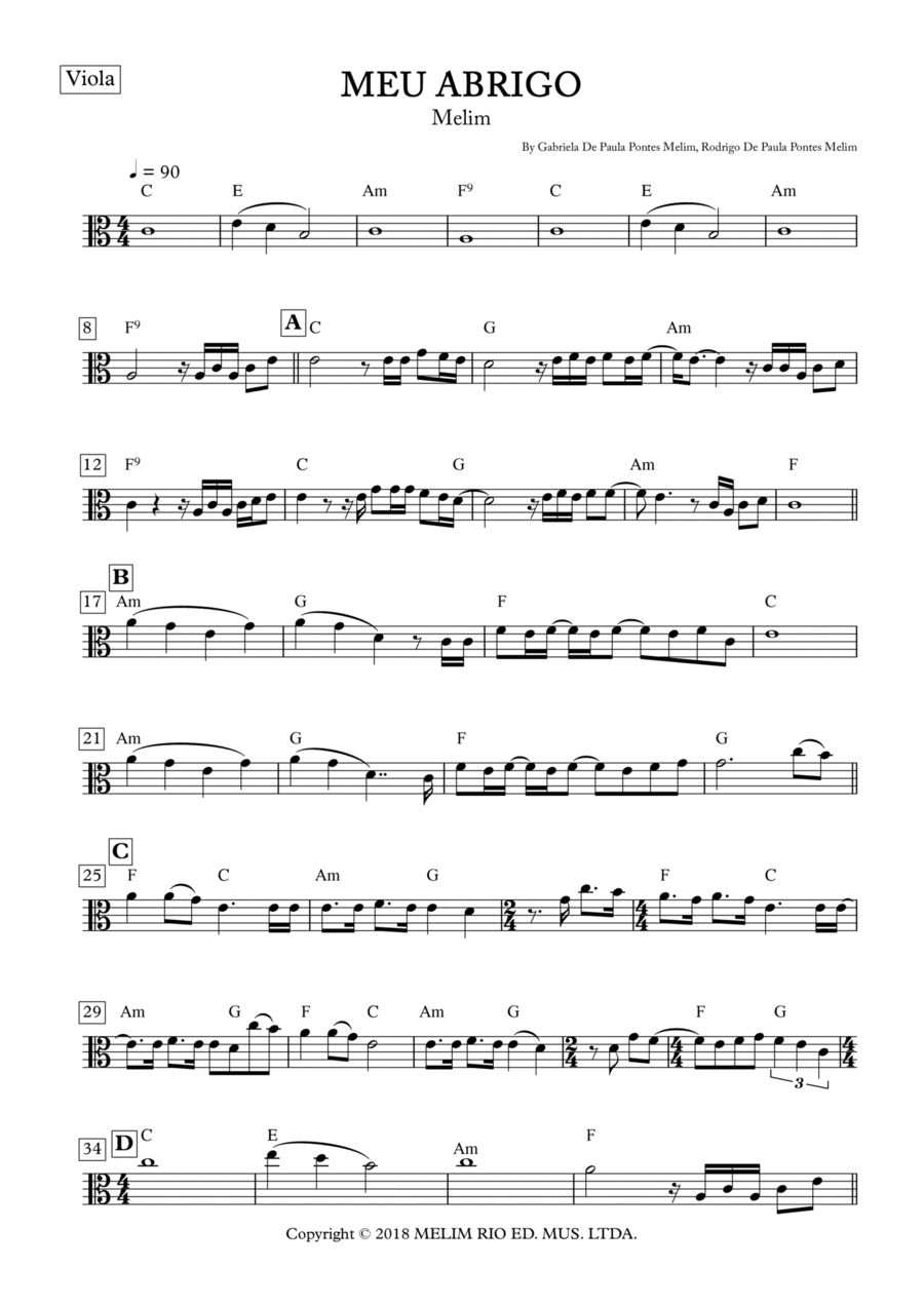 Meu Abrigo Viola Solo scores gallery preview page 1