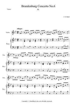 Brandenburg Concerto No. 6 in B flat major, BWV 1051 Mov.3 Allegro