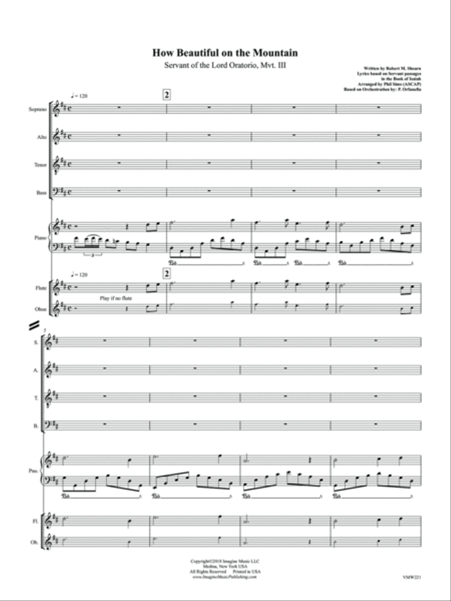 How Beautiful on the Mountain 4-Part scores gallery preview page 3