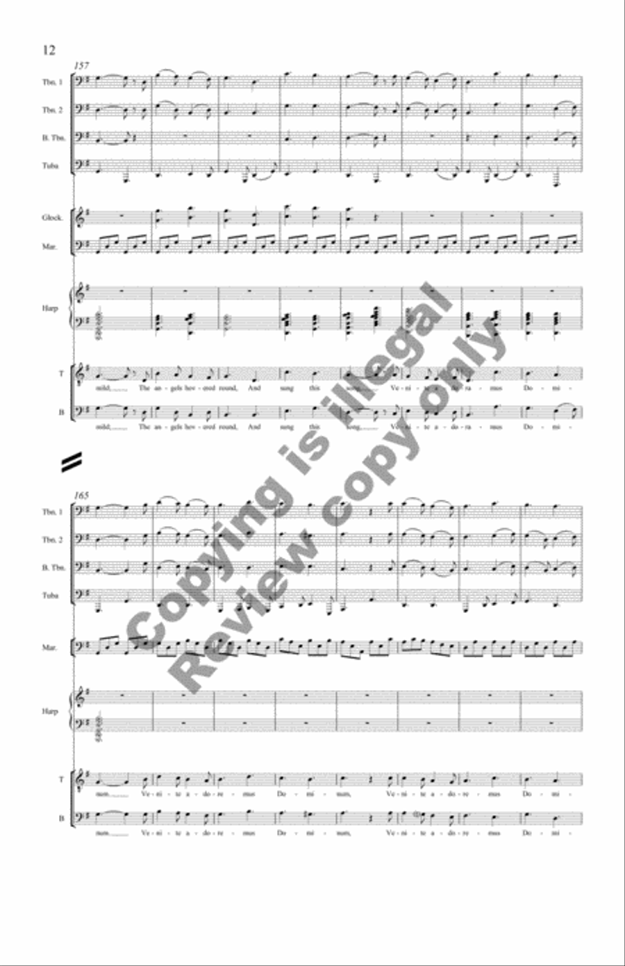 The Snow Lay On the Ground (Brass Octet Score)