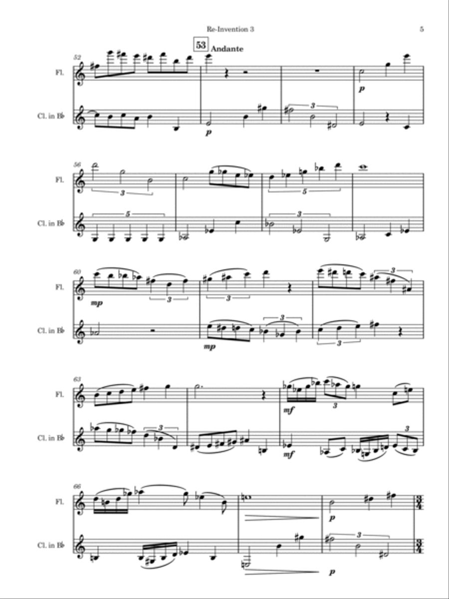 Reinvention III Woodwind Duet scores gallery preview page 5