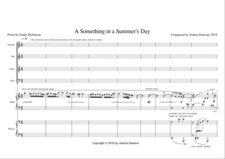 A Something in a Summer's Day 4-Part scores gallery preview page 2