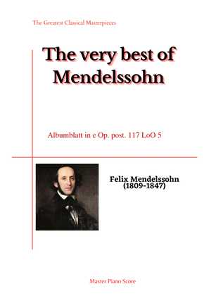 Book cover for Mendelssohn-Albumblatt in e Op. post. 117 LoO 5(Piano)