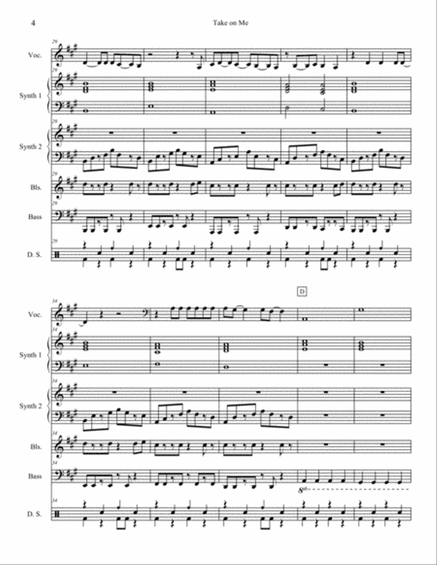 Take On Me Small Ensemble scores gallery preview page 6