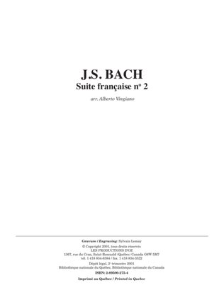 Book cover for Suite française no 2, BWV 813