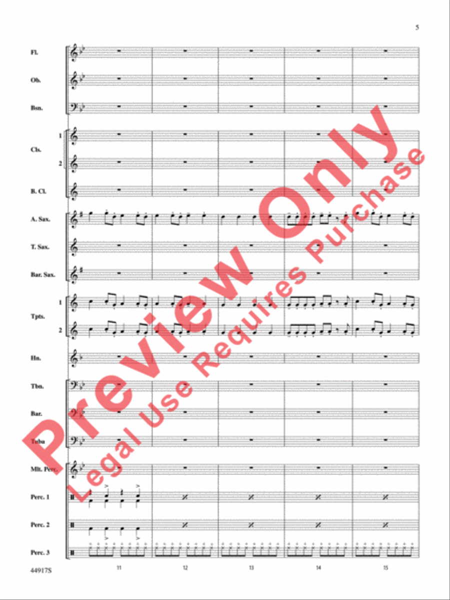 Uptown Funk Concert Band scores gallery preview page 6