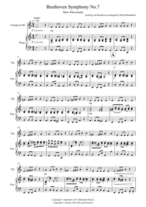 Beethoven Symphony No.7 (slow movement) for Trumpet and Piano