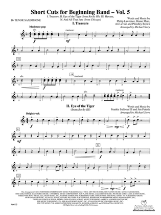Short Cuts for Beginning Band -- Vol. 5: B-flat Tenor Saxophone