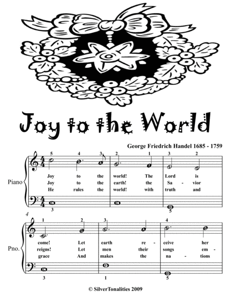 Joy to the World Easy Piano Sheet Music 2nd Edition