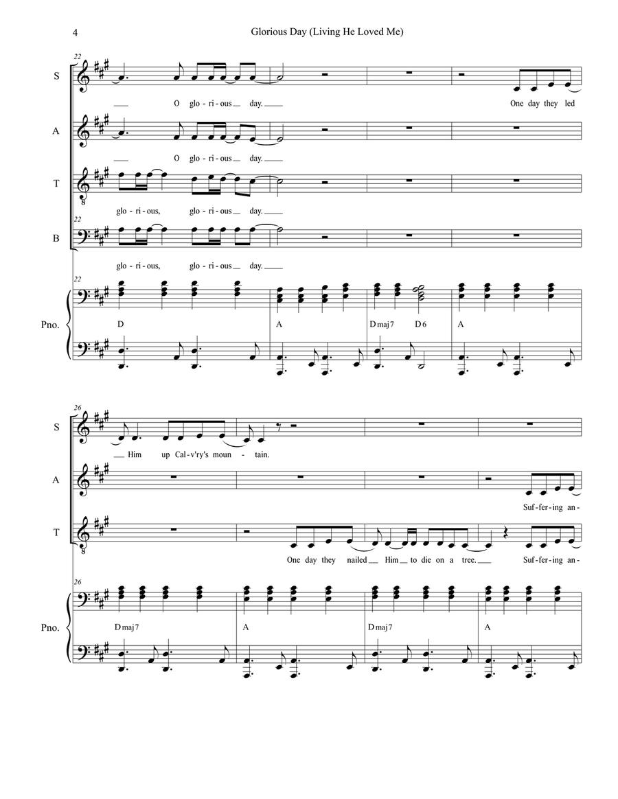 Glorious Day (living He Loved Me) Piano, Vocal scores gallery preview page 4