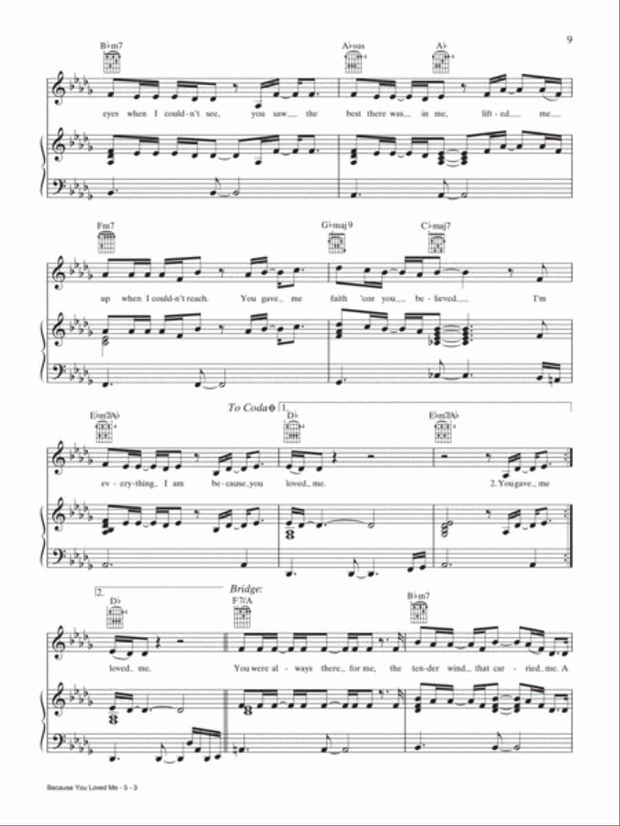 Because You Loved Me (from 