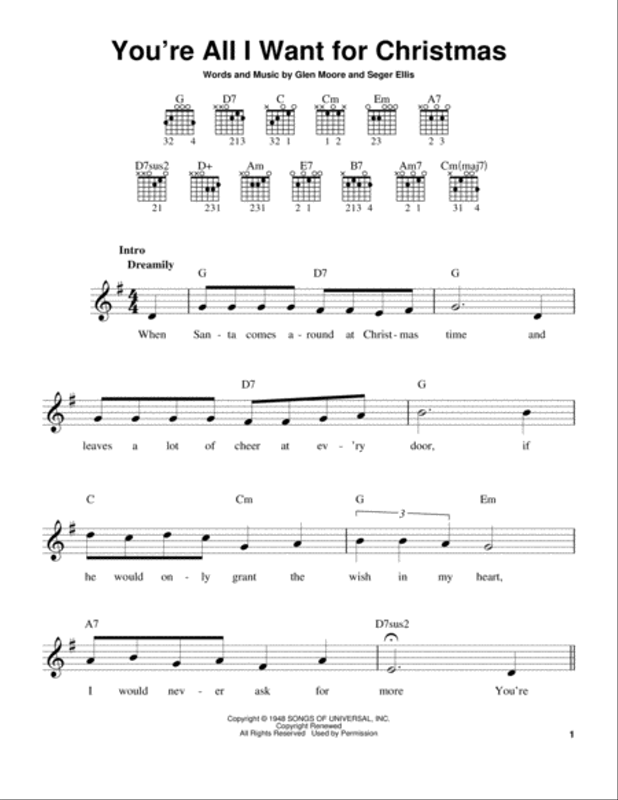 You're All I Want For Christmas Acoustic Guitar scores gallery preview page 1