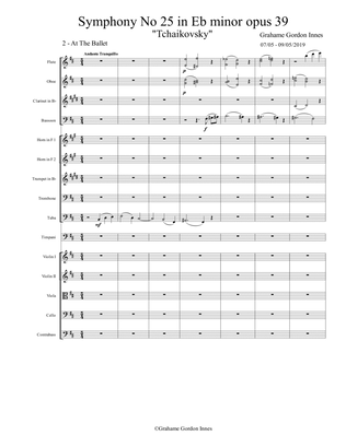 Symphony No 25 in E flat minor "Tchaikovsky" Opus 39 - 2nd Movement (2 of 4) - Score Only