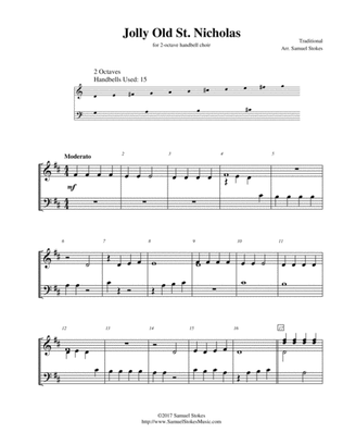 Jolly Old St. Nicholas - for 2-octave handbell choir