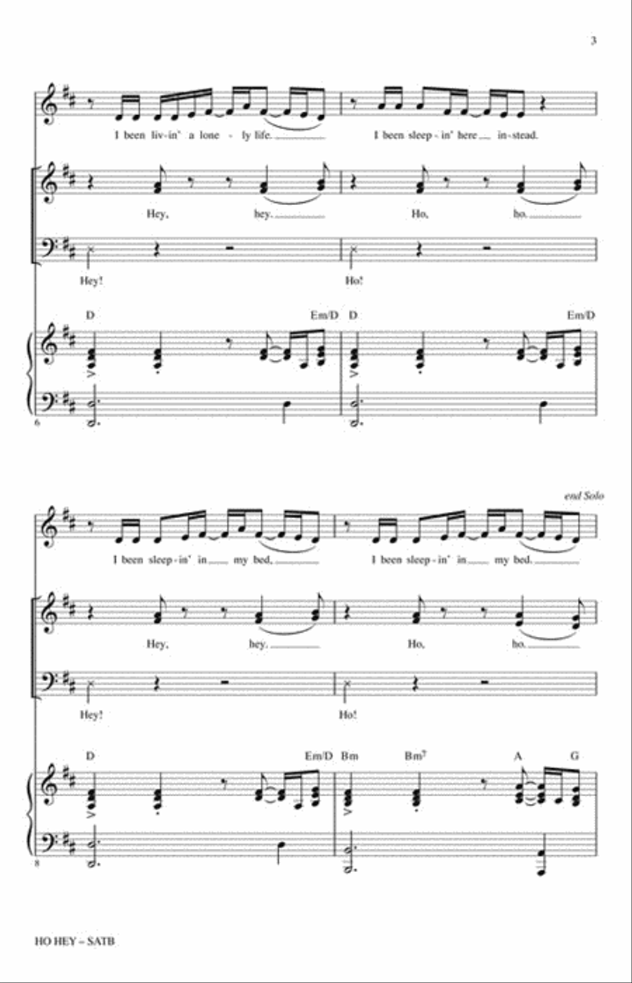 Ho Hey Ho Hey 4-Part scores gallery preview page 3