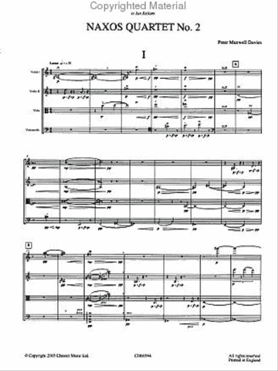 Peter Maxwell Davies: Naxos String Quartet No.2 (Miniature Score) String Quartet scores gallery preview page 2