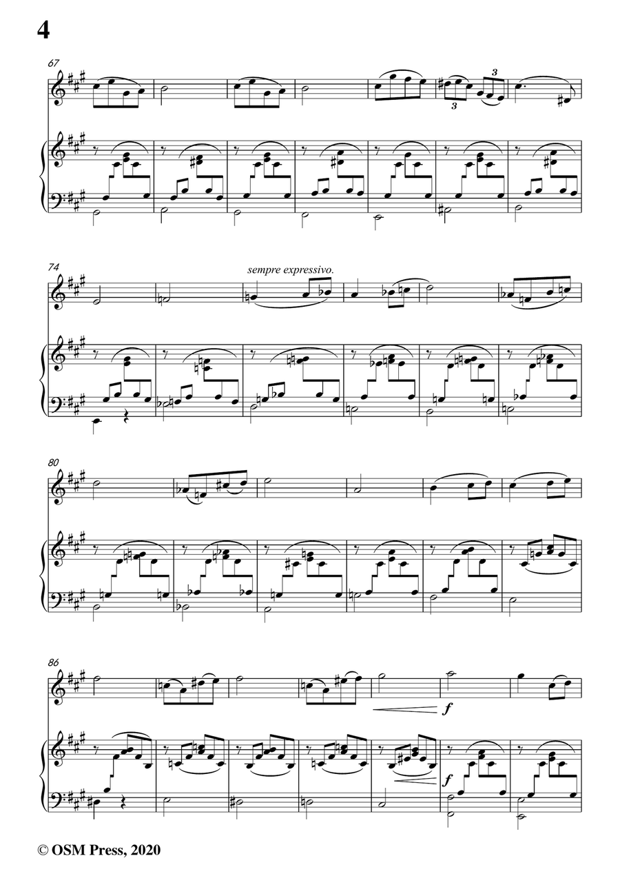 Fauré-Papillon,Op.77,for Violin(or Flute) and Piano Flute scores gallery preview page 6