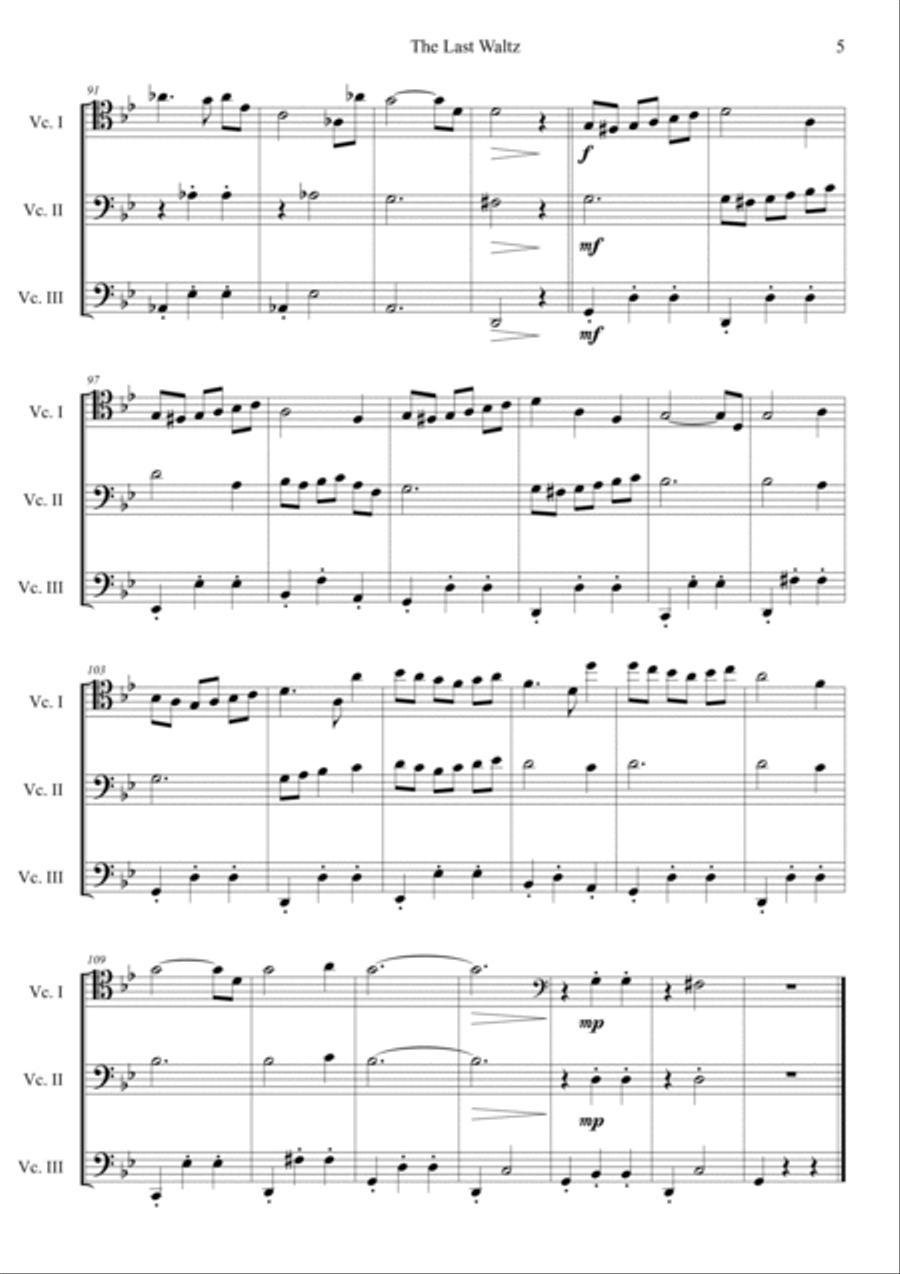The Last Waltz (Oldboy OST) Cello scores gallery preview page 5