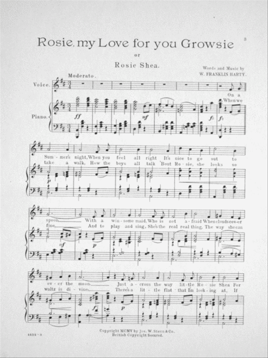 Rosie, My Love For You Growsie, or Rosie Shea Voice scores gallery preview page 2