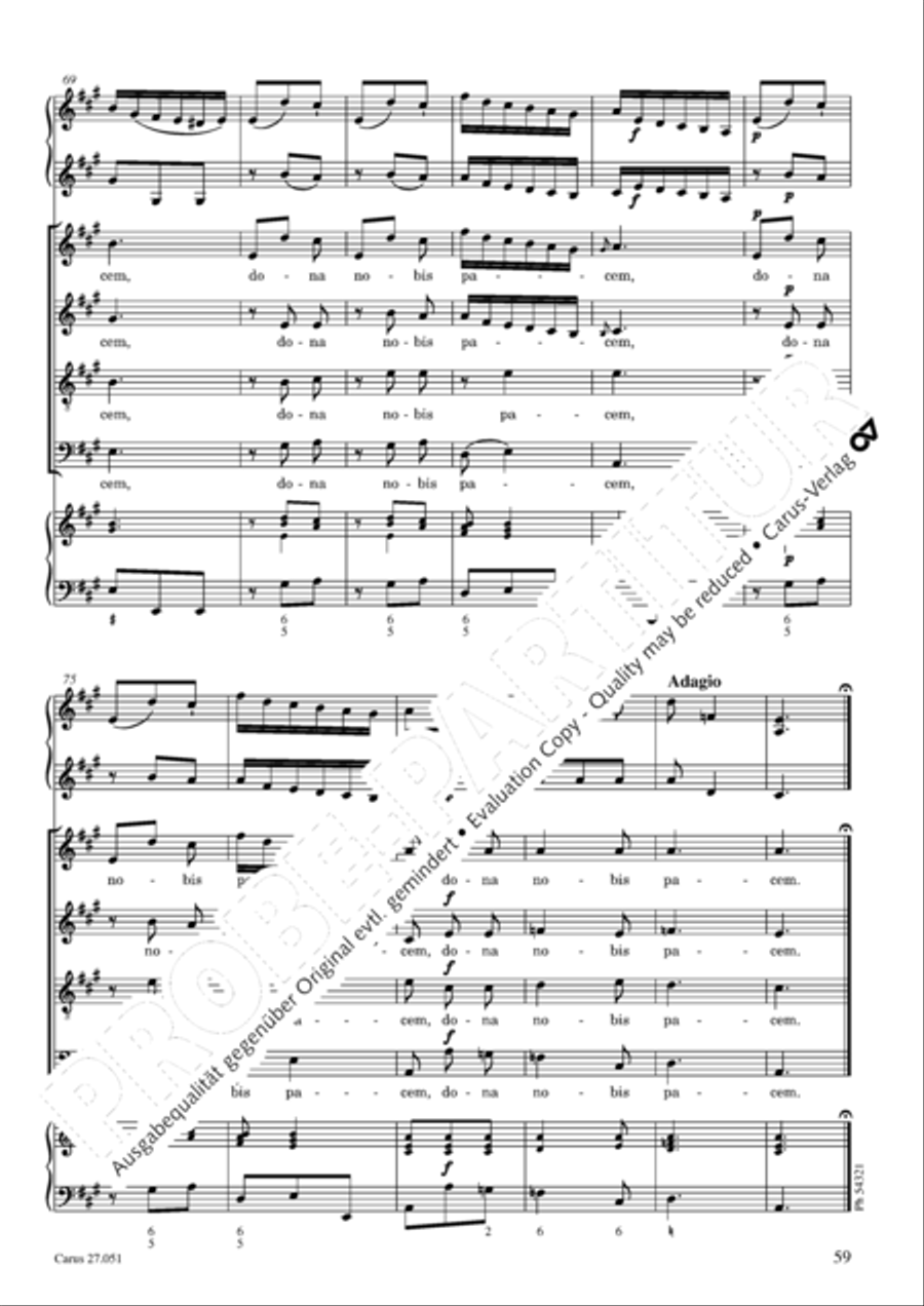 Missa in A Major 4-Part scores gallery preview page 60