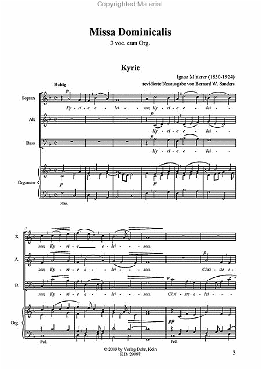 Missa Dominicalis für drei gemischte Stimmen und Orgel 3-Part scores gallery preview page 2