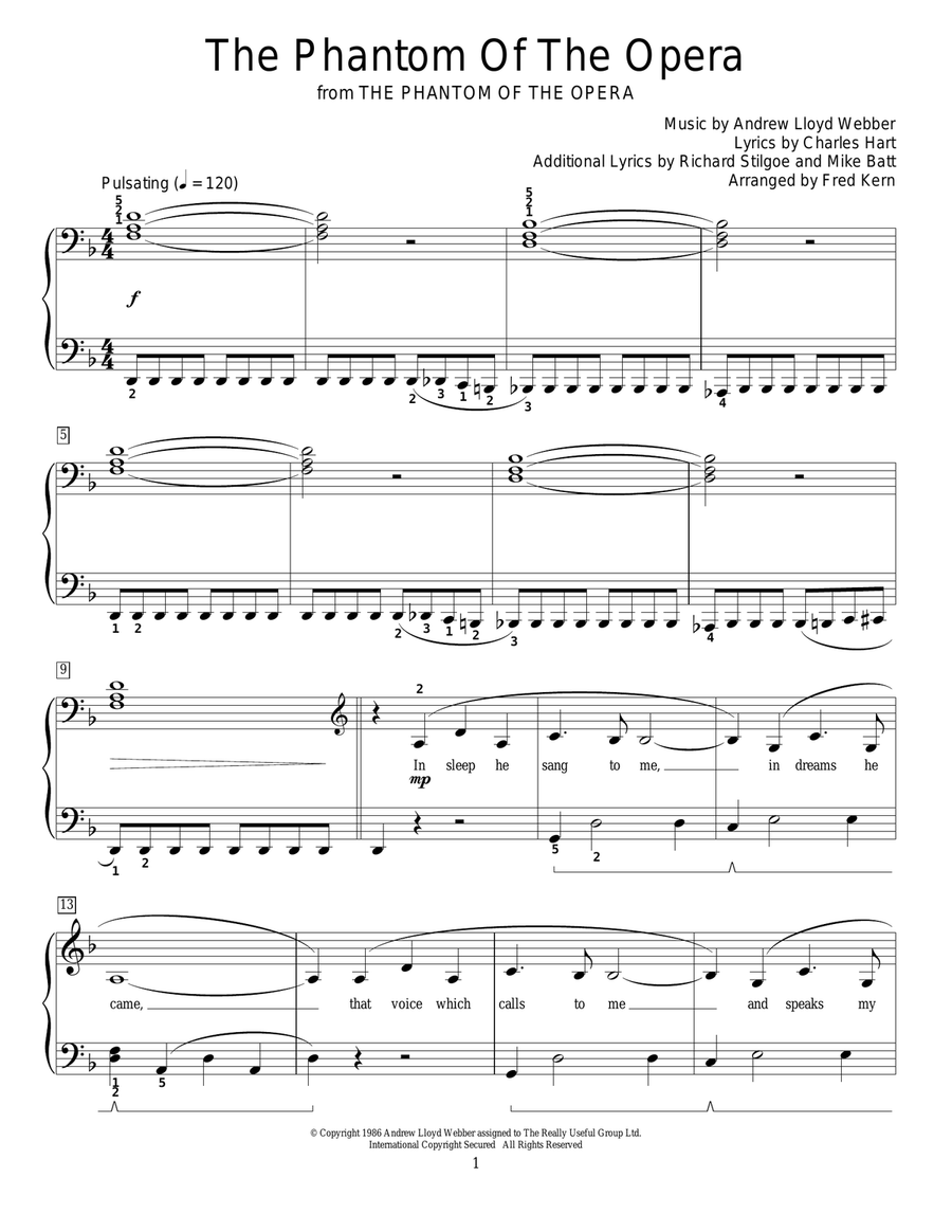 The Phantom Of The Opera Piano Method scores gallery preview page 1