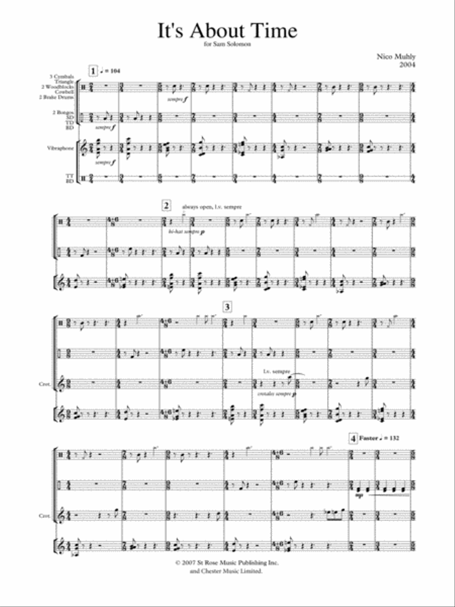 It's About Time (for solo percussion) Percussion scores gallery preview page 1