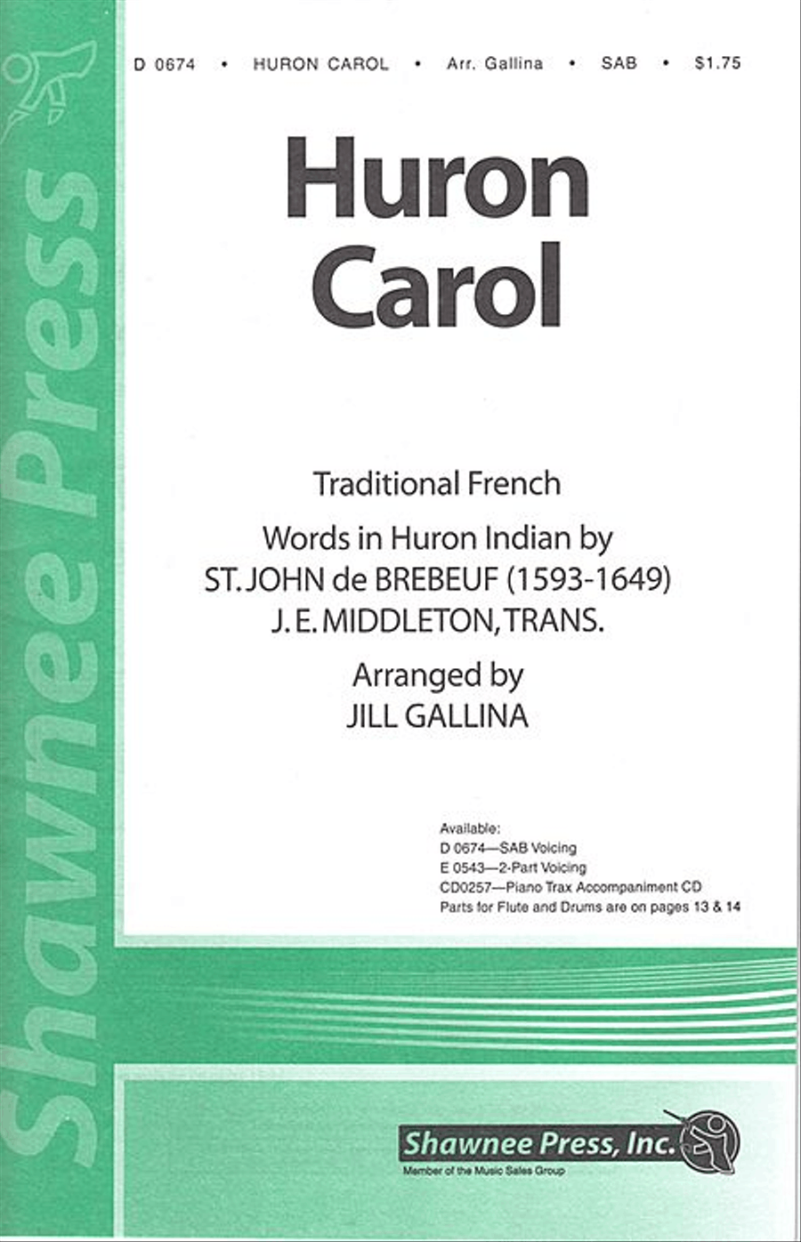Huron Carol 3-Part scores gallery preview page 1