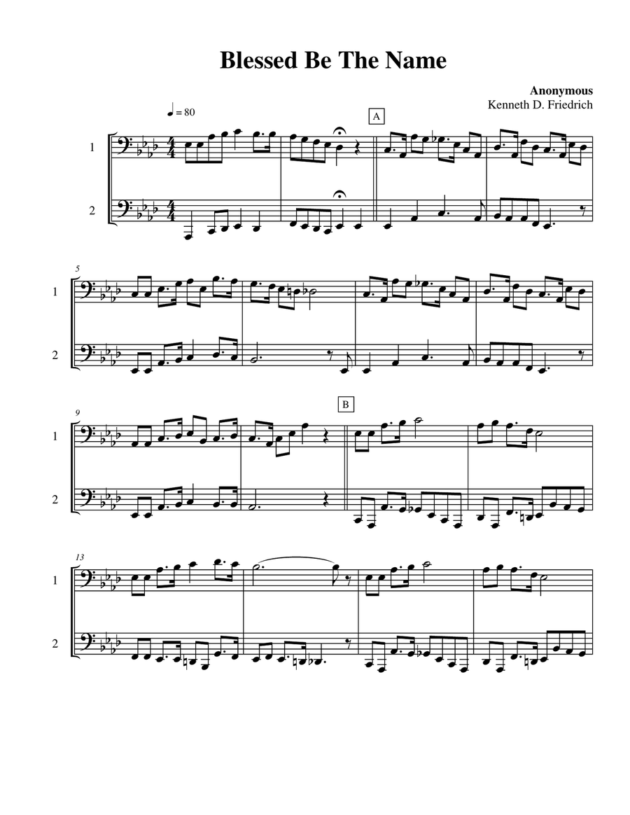 Ten Selected Hymns for the Performing Duet, Vol. 2 - trombone (euphonium) and bass trombone (tuba) Brass Duet scores gallery preview page 3