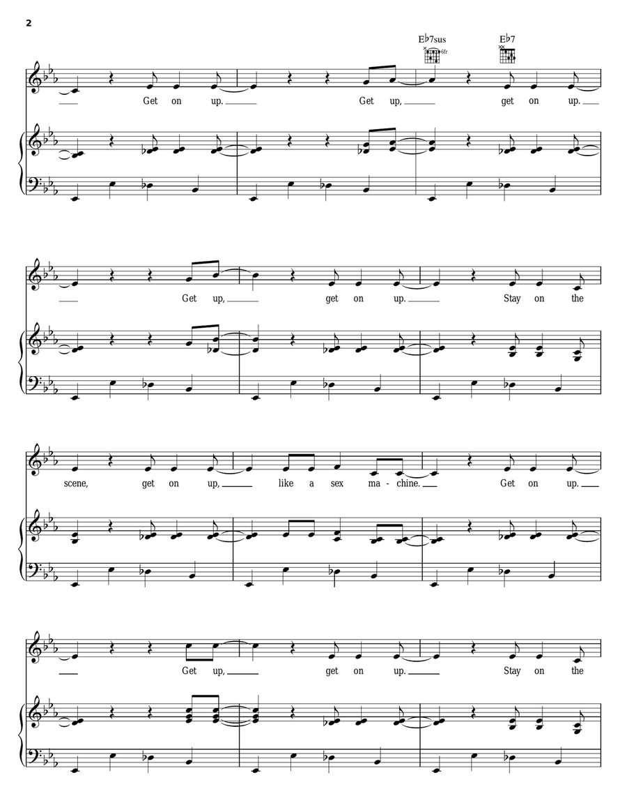 Get Up (I Feel Like Being) A Sex Machine Acoustic Guitar scores gallery preview page 2
