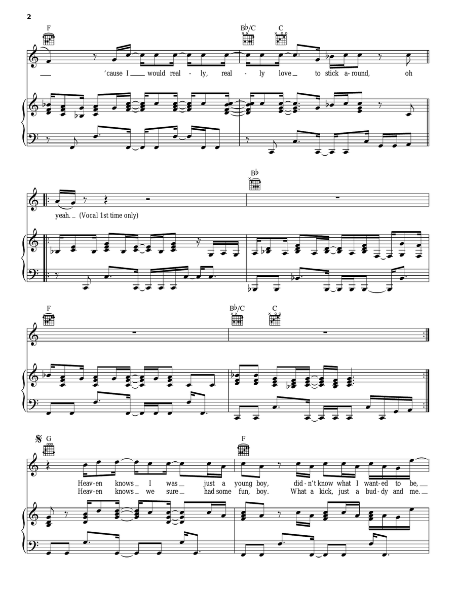 Freedom '90 Piano, Vocal, Guitar scores gallery preview page 2
