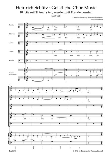 Die mit Tranen saen, werden mit Freuden ernten SWV 378 (No. 10 from "Geistliche Chor-Music" (1648))