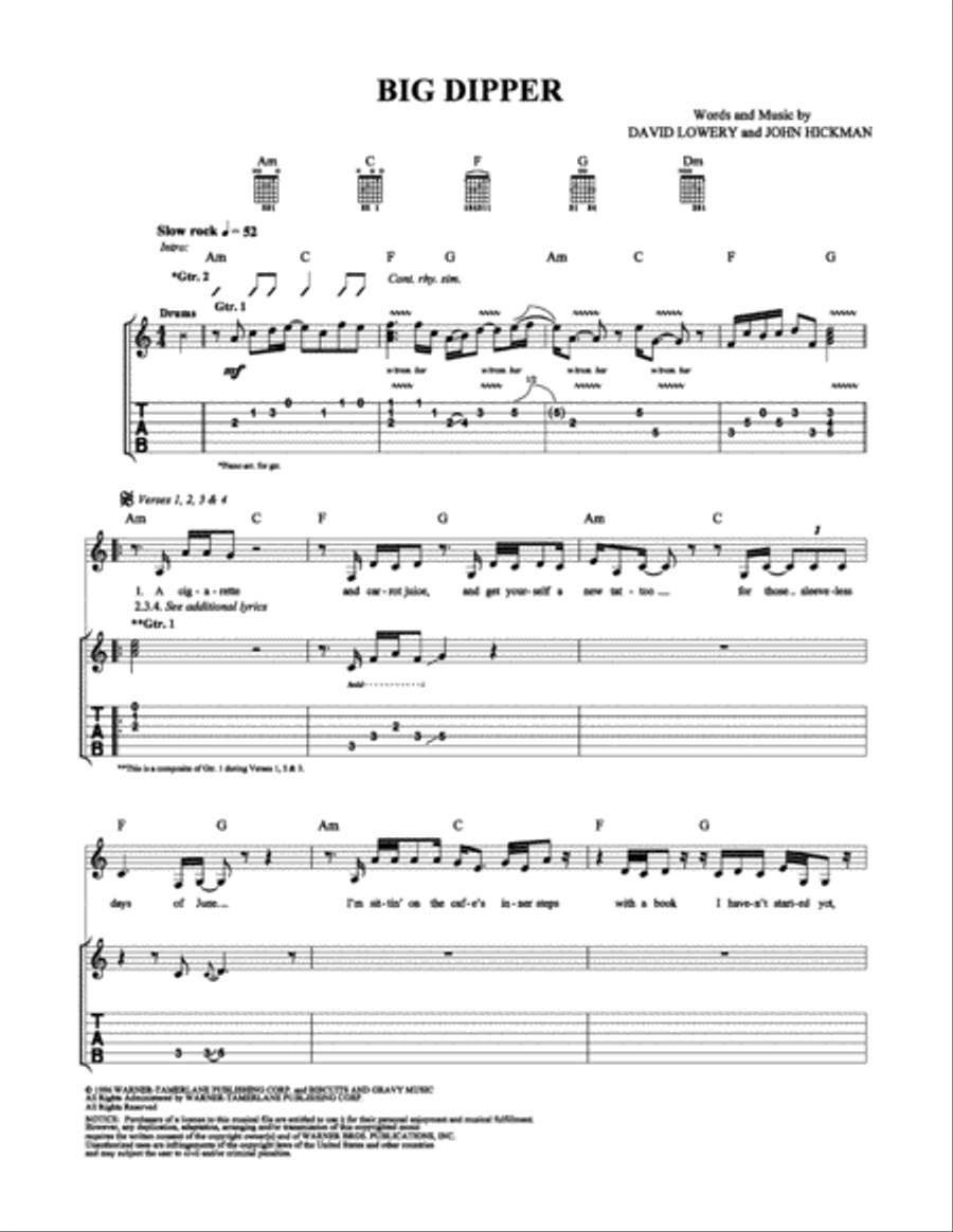 Big Dipper Electric Guitar scores gallery preview page 1