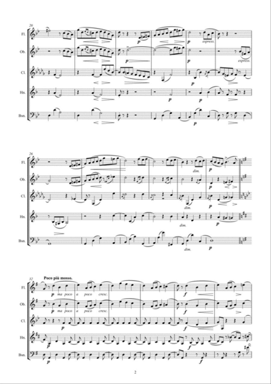 Tchaikovsky - Russian Summer (for Wind Quintet) -1.Barcarole 2.Song of the Reaper 3.Harvest Song- Woodwind Quintet scores gallery preview page 4