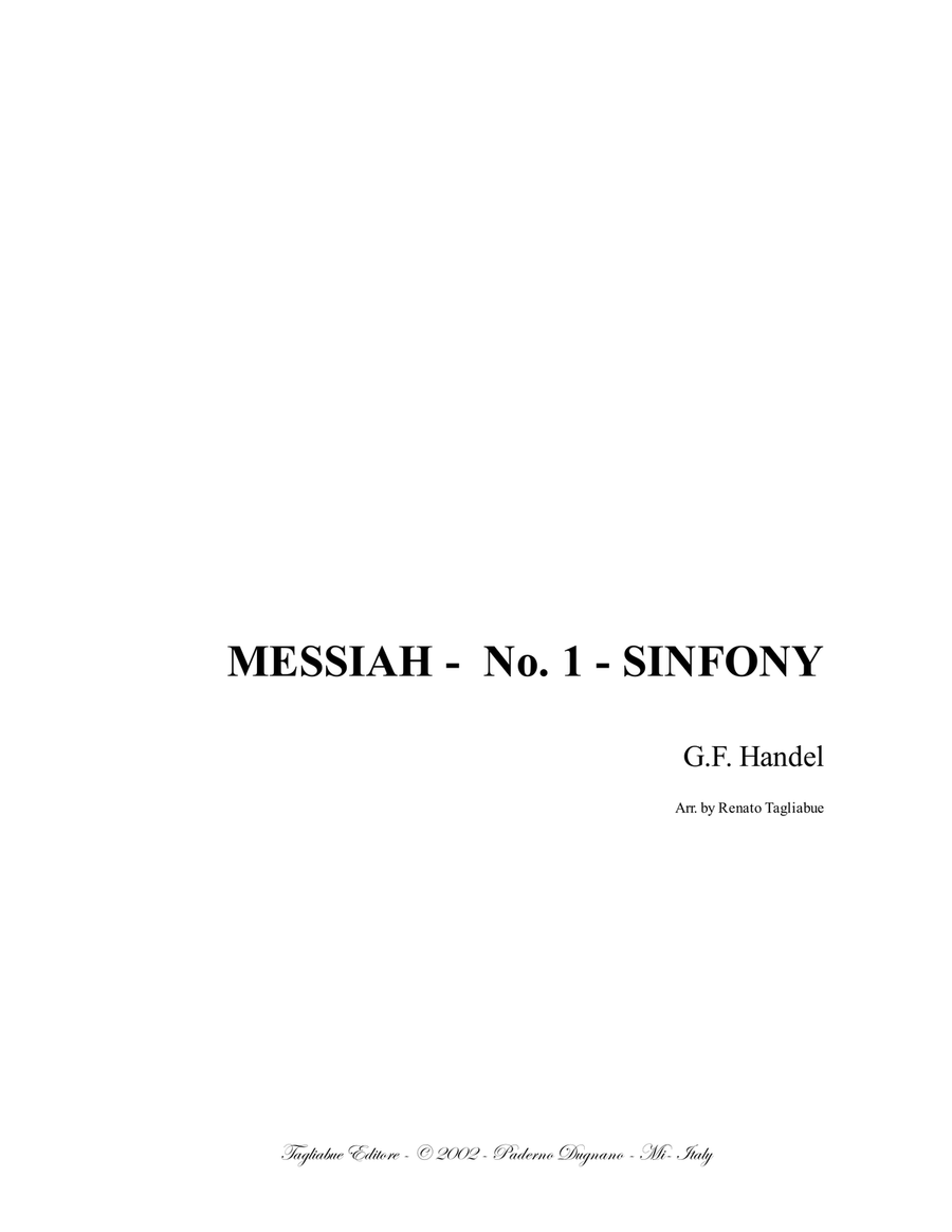 MESSIAH - SYMPHONY No. 1 - Arr. for String Quartet - With parts String Quartet scores gallery preview page 1